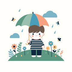 Simple Minimalist Cartoon Illustrations for Versatile Design