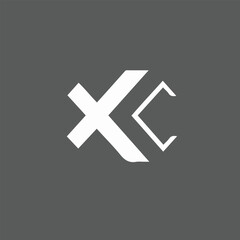 Obraz premium Minimalist Wordmark Logo: X and C on White Background