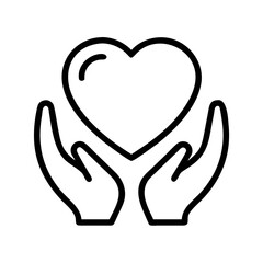 self love heart - simple black line art icon of self love heart, for yoga daycelebrations. yoga vector art.