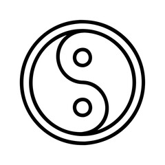 yin yang symbol - simple black line art icon of yin yang symbol, for yoga daycelebrations. yoga vector art.