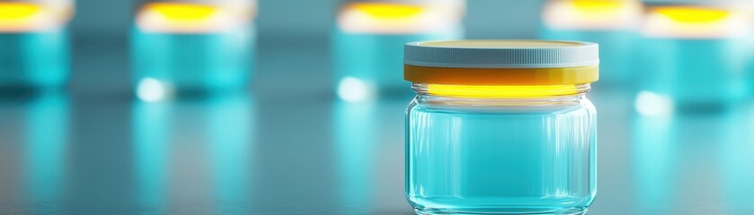 Perfectly Sealed Sterile Containers Glowing in a Clinical Setting, Symbolizing Safety and Hygiene