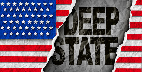 The Deep State as United States deepstate and American secret politics concept and United States...
