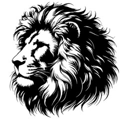 Lion face silhouette
