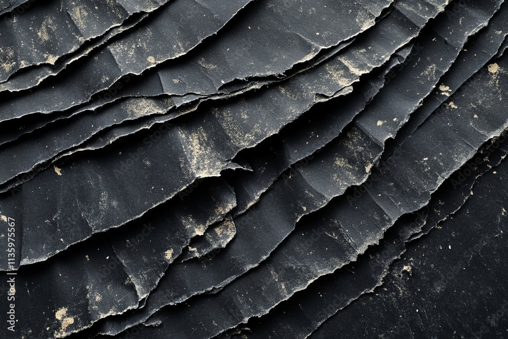 Aufkleber Textured black layers resembling vintage paper grain create a unique visual experience