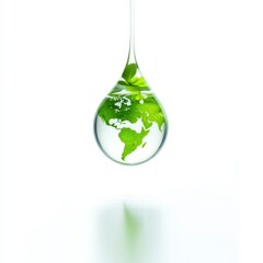 Environmental action nature water drop global concept minimalistic view eco-friendly awareness