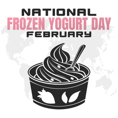 NATIONAL FROZEN YOGURT DAY Vector Illustration for post background