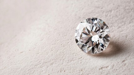 A close-up of a flawless diamond showcasing its brilliance and intricate facets, radiating elegance and luxury.