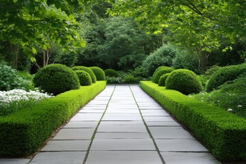 Tranquil Garden Oasis Featuring Harmonious Stone Pathways and Lush Greenery for Ultimate Relaxation.