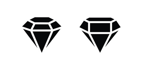 Fototapeta premium best diamond vector type icon simple and flat on a white background. Gemstone symbol/icon.