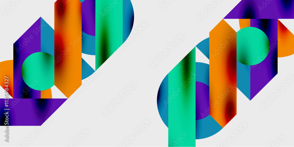 Wall mural vibrant abstract background circles with smooth gradients, creating a dynamic and modern design. ide