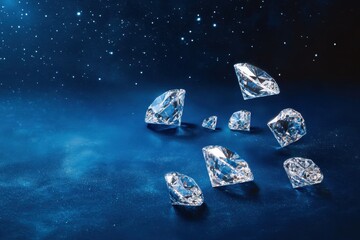 Obraz premium Ethereal depiction of sparkling diamonds glistening in soft light, creating a dreamlike and luxurious atmosphere.