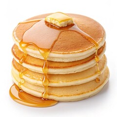Delicious Golden Pancakes Stack with Syrup and Butter