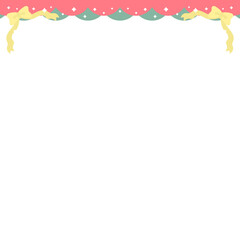 ファンシーなクリスマスフリルリボンスクエアフレーム⭐︎PNG