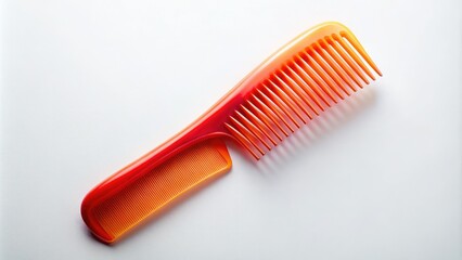 Capture stunning detail: drone photography reveals a white plastic comb, isolated on a high-resolution white backdrop.
