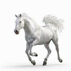 Fototapeta premium White Horse Galloping