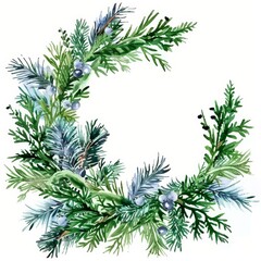  ilustraci&oacute;n corona de navidad enacuarela