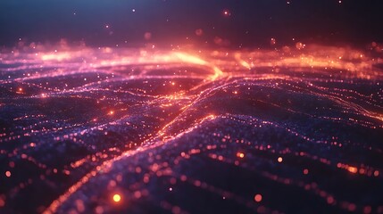 Obraz premium Dynamic abstract visualization in digital graphic design space