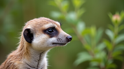 Fototapeta premium Alert meerkat gazing thoughtfully for safety