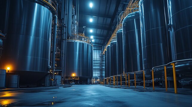 Tanks Undergoing Structural Tests in Specialized Industrial Facility