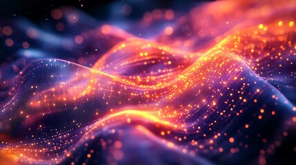 Fototapeta premium Dynamic waves of light and color abstract visuals digital art