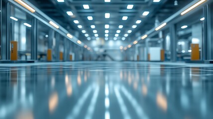 Fototapeta premium Industrial workspace overview modern factory digital environment