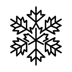 canadian snowflake pattern icon, canada day line art, canada icon - simple black line art icon of canadian snowflake pattern, symbolizing canada day celebrations. canadian vector art.