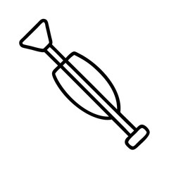 canoe paddle icon, canada day line art, canada icon - simple black line art icon of canoe paddle, symbolizing canada day celebrations. canadian vector art.