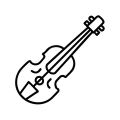Obraz premium fiddle for traditional music icon, canada day line art, canada icon - simple black line art icon of fiddle for traditional music, symbolizing canada day celebrations. canadian vector art.