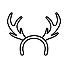 moose antlers icon, canada day line art, canada icon - simple black line art icon of moose antlers, symbolizing canada day celebrations. canadian vector art.