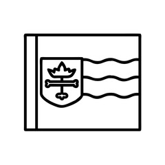 provincial flags icon, canada day line art, canada icon - simple black line art icon of provincial flags, symbolizing canada day celebrations. canadian vector art.