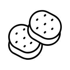 s mores icon, canada day line art, canada icon - simple black line art icon of s mores, symbolizing canada day celebrations. canadian vector art.