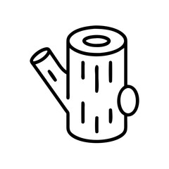 timber tree log icon, canada day line art, canada icon - simple black line art icon of timber tree log, symbolizing canada day celebrations. canadian vector art.