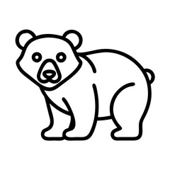 bear icon, canada day line art, canada icon - simple black line art icon of bear, symbolizing canada day celebrations. canadian vector art.