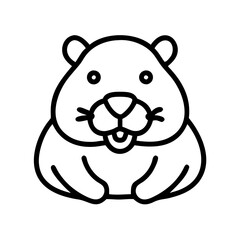 beaver icon, canada day line art, canada icon - simple black line art icon of beaver, symbolizing canada day celebrations. canadian vector art.