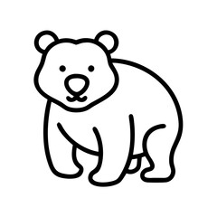 bear icon, canada day line art, canada icon - simple black line art icon of bear, symbolizing canada day celebrations. canadian vector art.