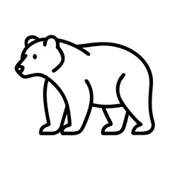 bear icon, canada day line art, canada icon - simple black line art icon of bear, symbolizing canada day celebrations. canadian vector art.
