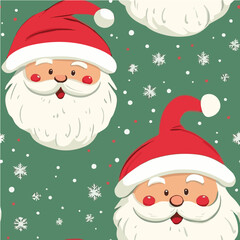 Seamless pattern of Cute cartoon Santa illustration