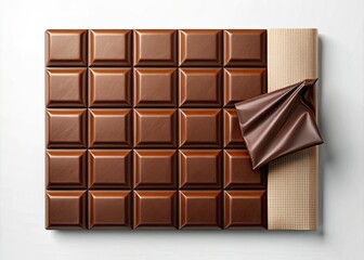 Obraz premium Sweet treat app graphic: a flat design chocolate bar square, ideal for websites promoting candy and desserts.