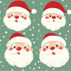 Seamless pattern of Cute cartoon Santa illustration