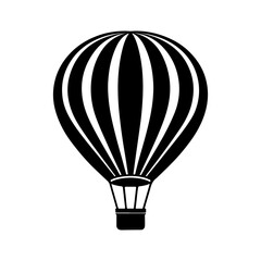 Obraz premium Hot Air Balloon silhouette, black and white silhouette, vector and illustration
