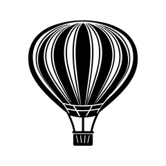 Hot Air Balloon silhouette, black and white silhouette, vector and illustration
