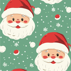 Seamless pattern of Cute cartoon Santa illustration