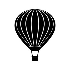 Obraz premium Hot Air Balloon silhouette, black and white silhouette, vector and illustration