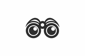 creative binoculars icon concept  and logo vector illustration