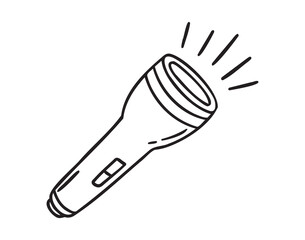 Camping lantern doodle hand drawn icon. Outline drawing camping lantern line clipart symbol