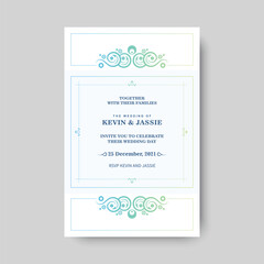 gradient retro wedding invitation template