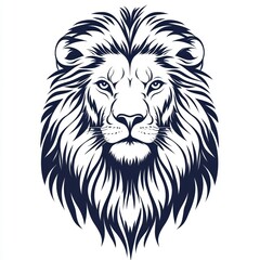 Obraz premium Majestic Black and White Vector Illustration of a Lion's Head