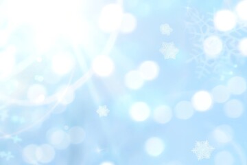 Soft Light Blue Pastel Background with Bokeh and Glittering Accents