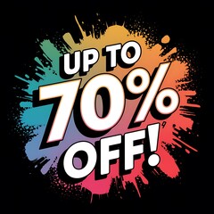Fototapeta premium Up To Seventy Percent Off Sale Announcement