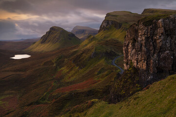 Sunrise at Quiraing mountains at Skye Island, Scotland